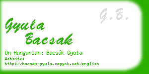 gyula bacsak business card